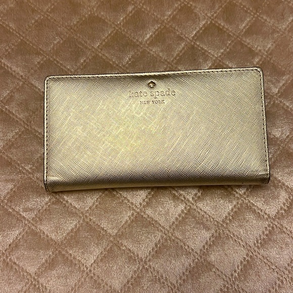 kate spade Handbags - Kate Spade Gold Safiano Leather Wallet
